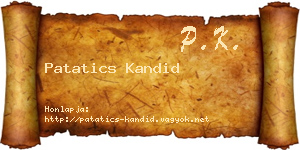 Patatics Kandid névjegykártya